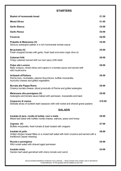 STARTERS SALADS - Pappa Roma Restaurant