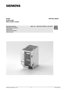 SITOP 6EP1961-3BA01 Puffermodul Mains buffer module