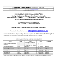 Programma corsi - Comune di Cermenate