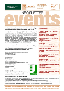 Numero di giugno 2014 - Facolt&agrave; di Economia