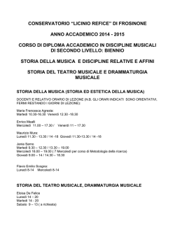 storia della musica moderna e - Conservatorio Licino Refice