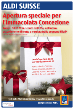 da luned&igrave;, 08.12.