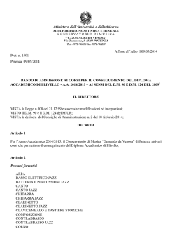 Bando ammissione TRIENNIO A.A.2014_2015 con ESAMI DI
