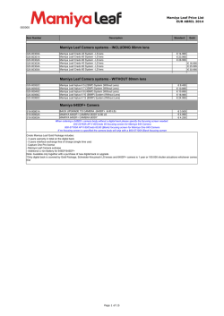 Mamiya Leaf EUR Pricebook April 2014