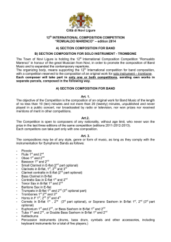 Citt&agrave; di Novi Ligure 12th INTERNATIONAL COMPOSITION