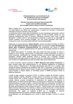 Scarica il comunicato - Istituto Europeo di Oncologia
