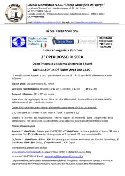2&deg; OPEN ROSSO DI SERA
