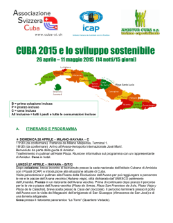 CUBA 2015 e lo sviluppo sostenibile