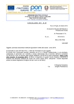 Nota - 2&deg; Circolo Didattico San Giovanni Bosco