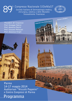 89&deg; Congresso Nazionale SIDeMaST - Universit&agrave; degli Studi di Parma