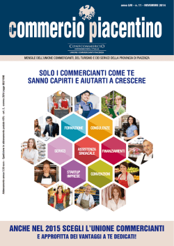 NOVEMBRE 2014 - Unione Commercianti di Piacenza