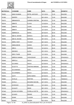 Elenco Studenti Iscritti Prova di Accertamento di Lingua