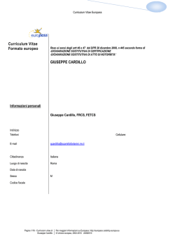 Curriculum Vitae Formato europeo GIUSEPPE CARDILLO