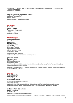 Spettacoli marzo 2014 nei teatri di FTS