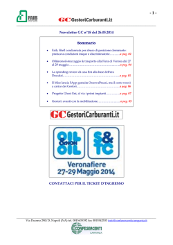Newsletter Gestori carburanti n&deg;18 del 26.05.2014