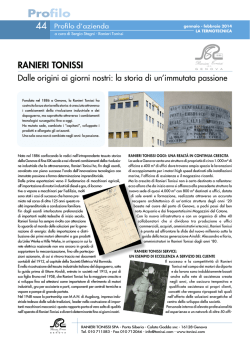 RANIERI TONISSI. Dalle origini ai giorni nostri