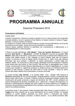 Programma annuale 2014 relazione