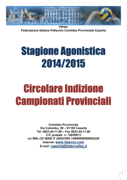 Circolare Indizione Campionati Provinciali 2014