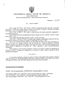 D.R. n. 1228 del 8.10.2014 - Universit&agrave; degli Studi di Genova