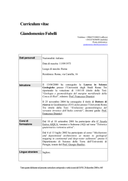 Curriculum vitae - Scienze - Universit&agrave; degli Studi Roma Tre