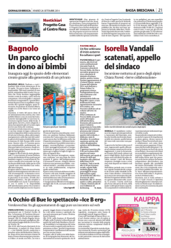 Giornale di Brescia &ndash; 26 settembre 2014
