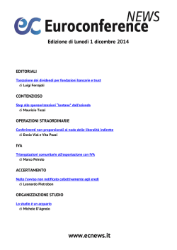 Edizione di luned&igrave; 1 dicembre 2014