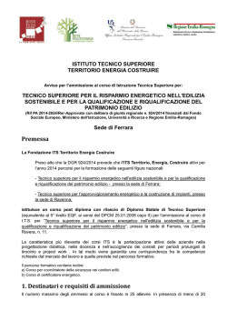 Premessa 1. Destinatari e requisiti di ammissione