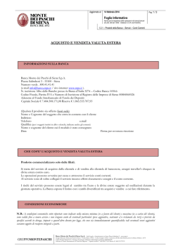 acquisto e vendita valuta estera - Banca Monte dei Paschi di Siena