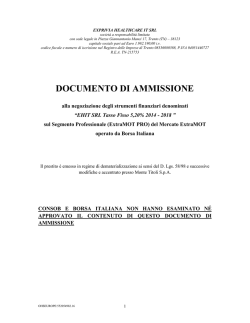 DOCUMENTO DI AMMISSIONE