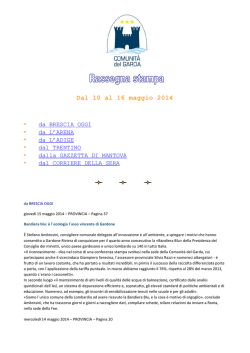 16 maggio 2014 - Comunit&agrave; del Garda