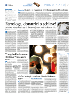 Ti regalo il mio seme Bastano 7mila euro