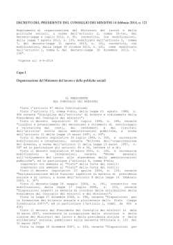 DECRETO DEL PRESIDENTE DEL CONSIGLIO DEI MINISTRI 14
