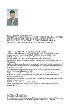 CURRICULUM di Gianfranco Rusconi PROFESSORE ORDINARIO