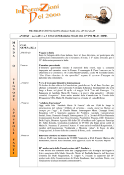 Informazioni Marzo 2014 n.03 - FDZ Istituto Figlie del Divino Zelo