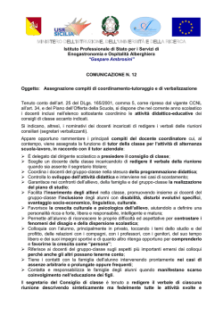 Coordinatori e Segretari