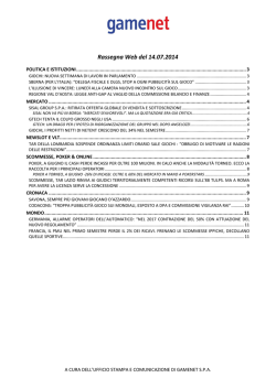 Rassegna Web del 14.07.2014