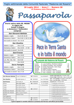 Passaparola 20 luglio 2014