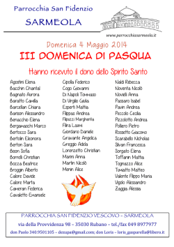 5 Maggio 2014 - Parrocchia San Fidenzio Sarmeola