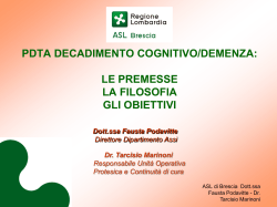 PDTA DECADIMENTO COGNITIVO/DEMENZA