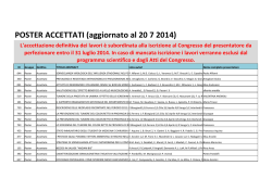 POSTER ACCETTATI (aggiornato al 20 7 2014)