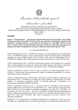 DOCG Chianti Classico - D.M. autorizzazione etichettatura transitoria