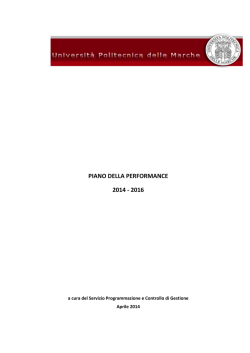 piano della performance 2014 - 2016