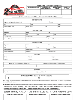 Modulo iscrizioni Auto Moderne