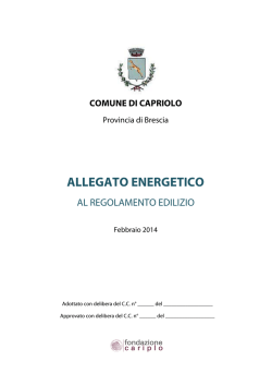 ALLEGATO ENERGETICO - Comune di Capriolo