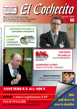 Cochecito - 2014 N. 55 - MARZO - Associazione Tetra Paraplegici fvg