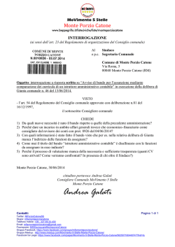 Qui per scaricare le interrogazioni presentate.