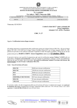 ISTITUTO DI ISTRUZIONE SUPERIORE STATALE &ldquo;E. VANONI" Via