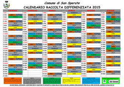 Calendario Raccolta differenziata anno 2015