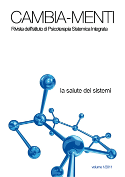 Cambiamenti N 1 2011 Lo psicoterapeuta sistemico senza specchio