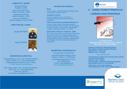 4&deg; corso teorico pratico di laringologia pediatrica